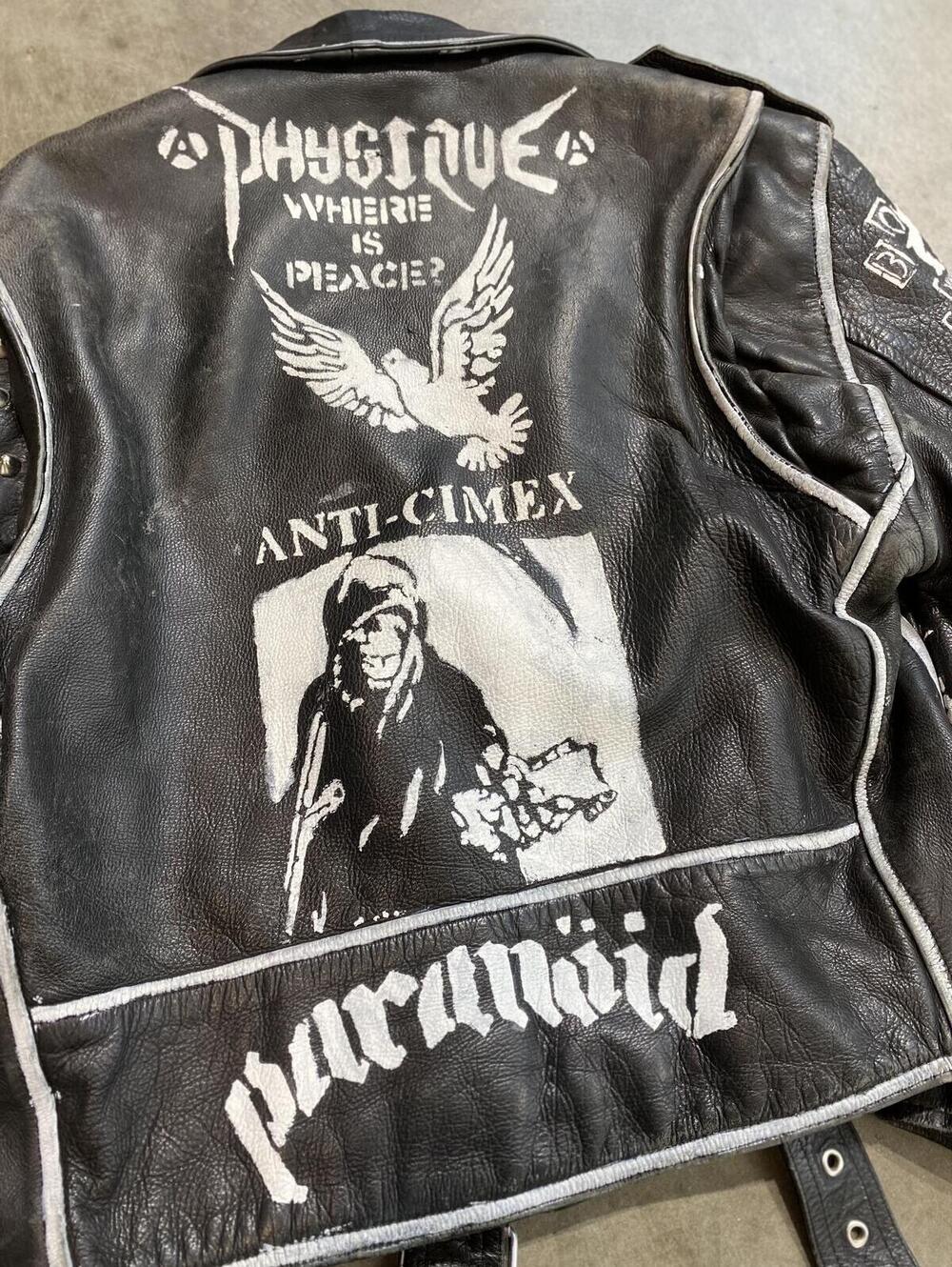 Vintage 90s Punk Studded Leather Jacket anticimex discharge - Picture 7 of 15